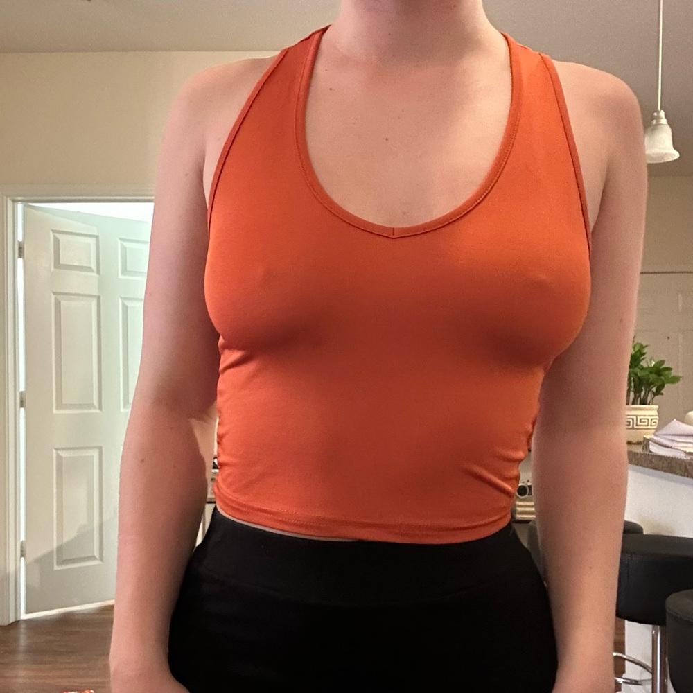 Orange fitted tank top